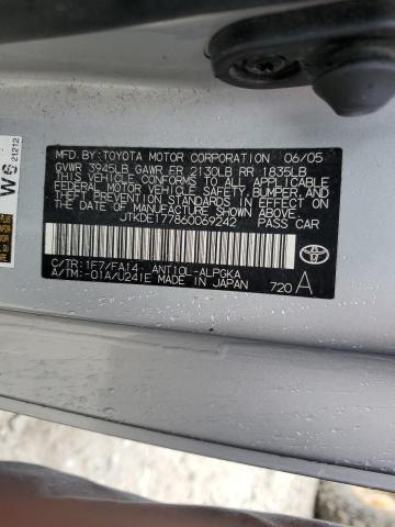 JTKDE177860069242 - 2006 TOYOTA SCION TC ვერცხლისფერი ფოტო 12