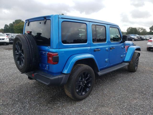 1C4JJXP68MW847646 - 2021 JEEP WRANGLER U SAHARA 4XE BLUE photo 3