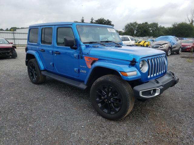 1C4JJXP68MW847646 - 2021 JEEP WRANGLER U SAHARA 4XE BLUE photo 4