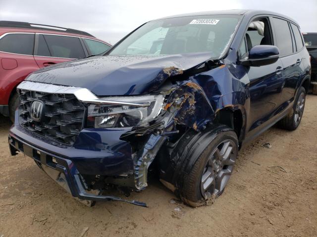 5FNYF8H57NB029696 - 2022 HONDA PASSPORT EXL BLUE photo 1