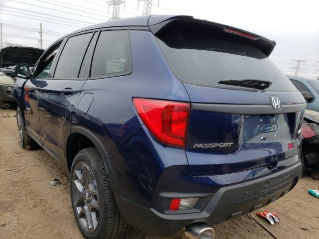 5FNYF8H57NB029696 - 2022 HONDA PASSPORT EXL BLUE photo 2