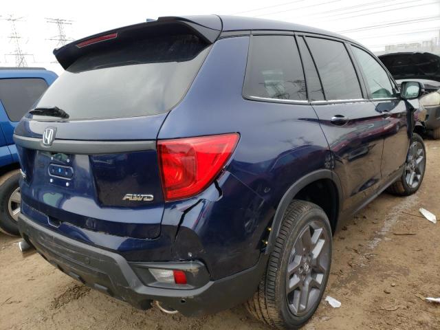 5FNYF8H57NB029696 - 2022 HONDA PASSPORT EXL BLUE photo 3