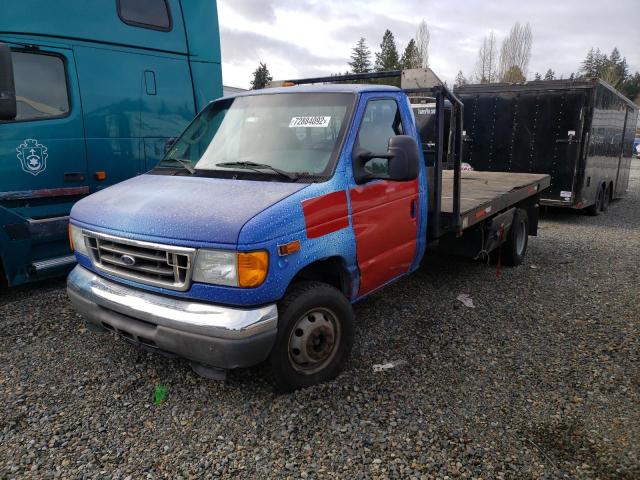 1FDXE45P87DA89778 - 2007 FORD ECONOLINE E450 SUPER DUTY CUTAWAY VAN BLUE photo 1