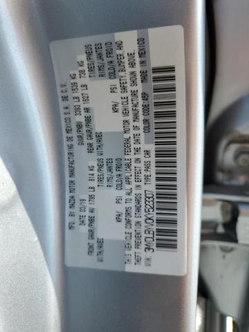 3MYDLBYV0KY523307 - 2019 TOYOTA YARIS L SILVER photo 12