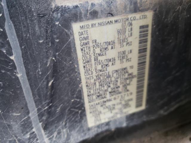 5N1AR18W96C673719 - 2006 NISSAN PATHFINDER LE 黑色 照片 13