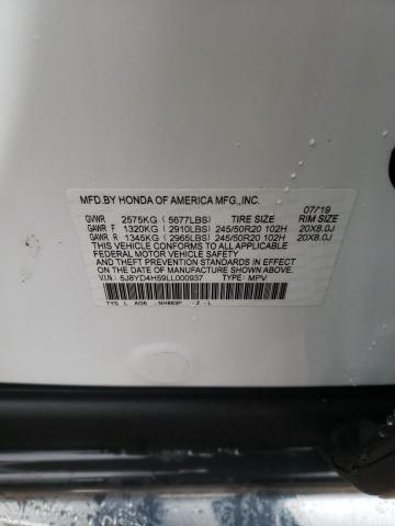 5J8YD4H59LL000937 - 2020 ACURA MDX TECHNOLOGY WHITE photo 13
