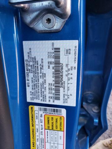 3FA6P0HD8LR246057 - 2020 FORD FUSION SE BLUE photo 12