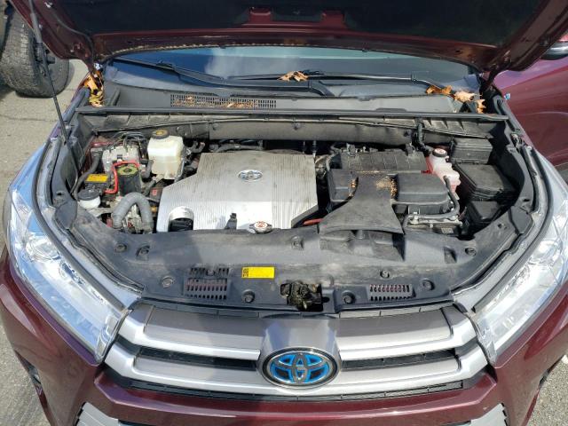 5TDJGRFH7JS043234 - 2018 TOYOTA HIGHLANDER HYBRID BURGUNDY photo 12