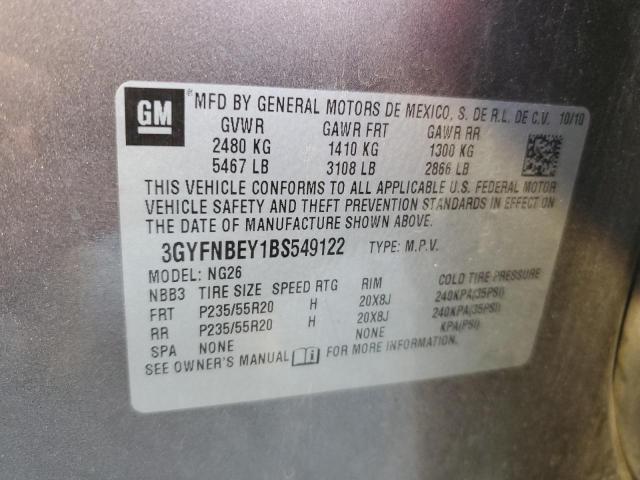 3GYFNBEY1BS549122 - 2011 CADILLAC SRX PERFORMANCE COLLECTION Gris photo 13