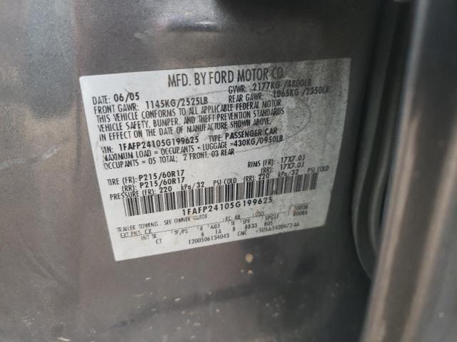 1FAFP24105G199625 - 2005 FORD FIVE HUNDR SEL GRAY photo 12