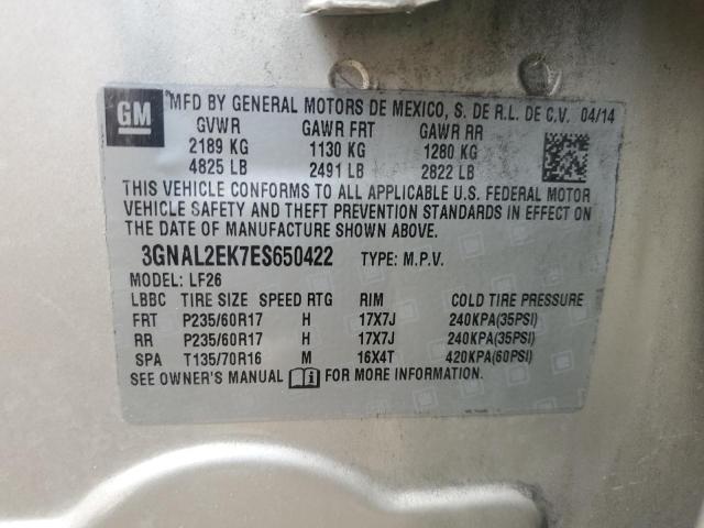 3GNAL2EK7ES650422 - 2014 CHEVROLET CAPTIVA LS 米色 照片 13