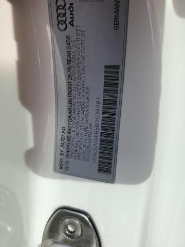 WAUVVAFR5BA034481 - 2011 AUDI S5 PRESTIGE WHITE photo 12