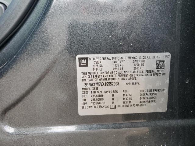 3GNAXMEVXJS552098 - 2018 CHEVROLET EQUINOX PREMIER GRAY photo 13