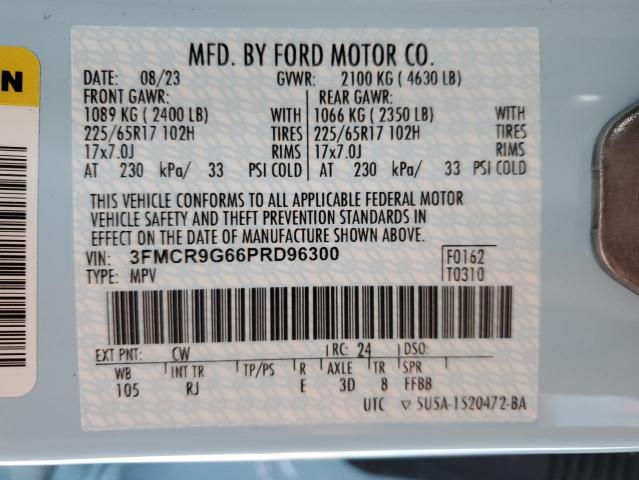 3FMCR9G66PRD96300 - 2023 FORD BRONCO SPO HERITAGE BLUE photo 13