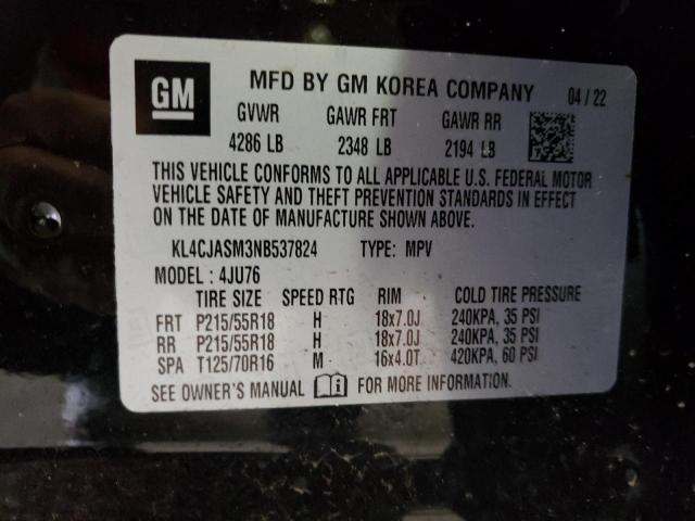 KL4CJASM3NB537824 - 2022 BUICK ENCORE PREFERRED Қара фото 12
