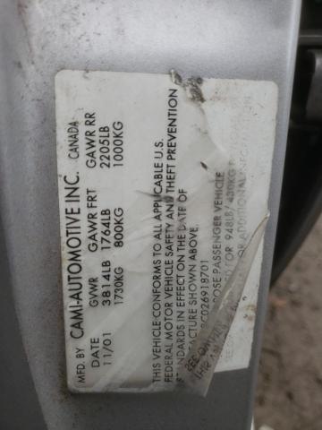 2CNBE13C026918701 - 2002 CHEVROLET TRACKER SILVER photo 12