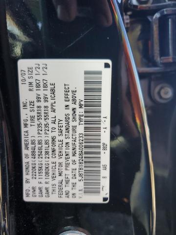 5J8TB18248A006233 - 2008 ACURA RDX BLACK photo 13