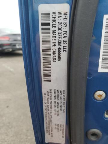 2C3CDZFJ3MH555505 - 2021 DODGE CHALLENGER R/T SCAT PACK BLUE photo 12