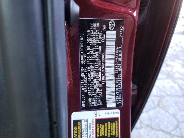 4T1BK1EB7GU199985 - 2016 TOYOTA AVALON XLE MAROON photo 13