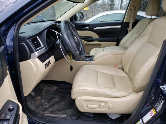 5TDJKRFHXGS333510 - 2016 TOYOTA HIGHLANDER XLE BLUE photo 7