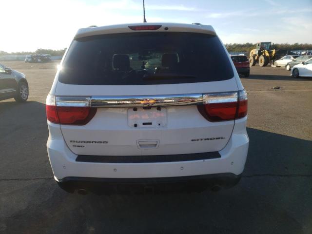 1C4SDJET9CC138693 - 2012 DODGE DURANGO CITADEL WHITE photo 6