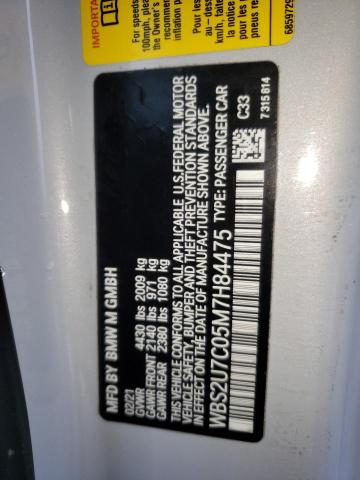 WBS2U7C05M7H84475 - 2021 BMW M2 COMPETITION GRAY photo 12