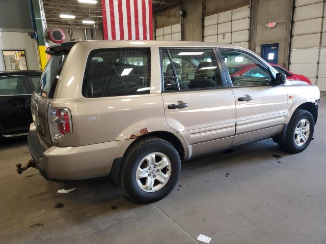 5FNYF18167B000665 - 2007 HONDA PILOT LX TAN photo 3