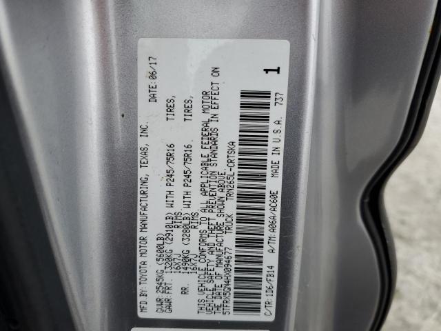 5TFRX5GN4HX094677 - 2017 TOYOTA TACOMA ACCESS CAB ვერცხლისფერი ფოტო 12