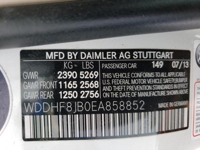 WDDHF8JB0EA858852 - 2014 MERCEDES-BENZ E 350 4MATIC WHITE photo 13