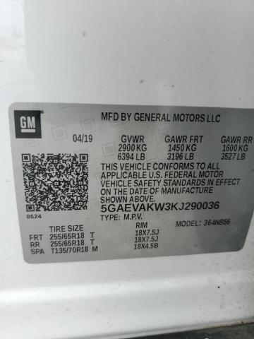 5GAEVAKW3KJ290036 - 2019 BUICK ENCLAVE ESSENCE 白色 照片 13
