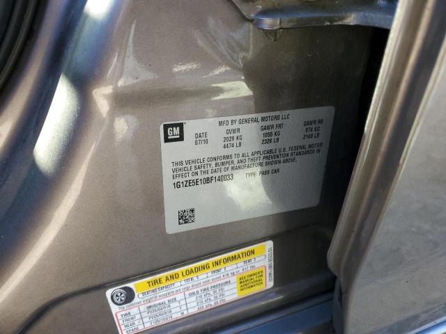 1G1ZE5E10BF140033 - 2011 CHEVROLET MALIBU LTZ ნაცრისფერი ფოტო 12