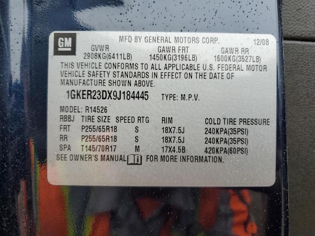 1GKER23DX9J184445 - 2009 GMC ACADIA SLT-1 BLUE photo 13