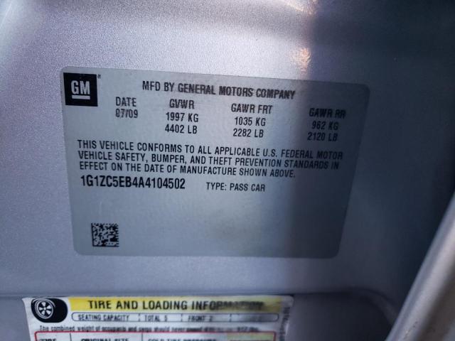 1G1ZC5EB4A4104502 - 2010 CHEVROLET MALIBU 1LT SILVER photo 12