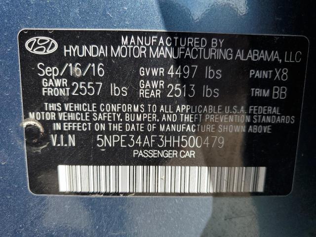 5NPE34AF3HH500479 - 2017 HYUNDAI SONATA SPORT BLUE photo 12