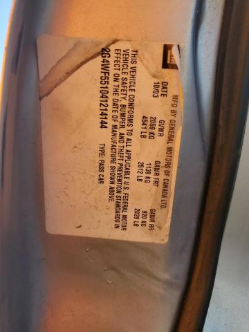 2G4WF551041214144 - 2004 BUICK REGAL GS SILVER photo 13