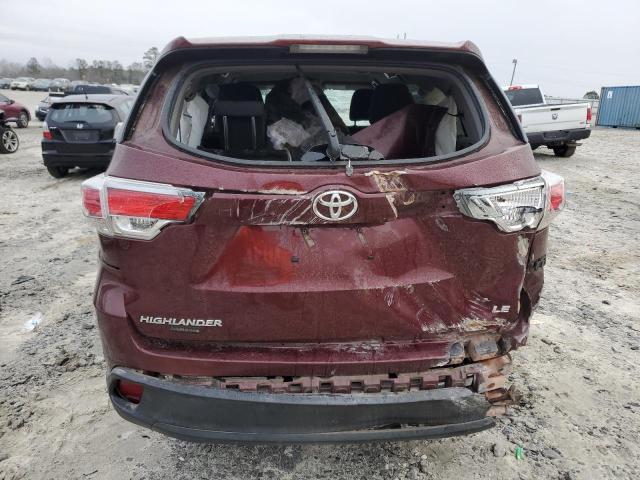 5TDZKRFH6FS104369 - 2015 TOYOTA HIGHLANDER LE BURGUNDY photo 6