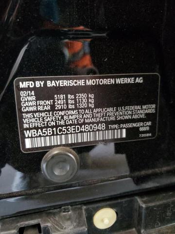 WBA5B1C53ED480948 - 2014 BMW 535I I BLACK photo 13