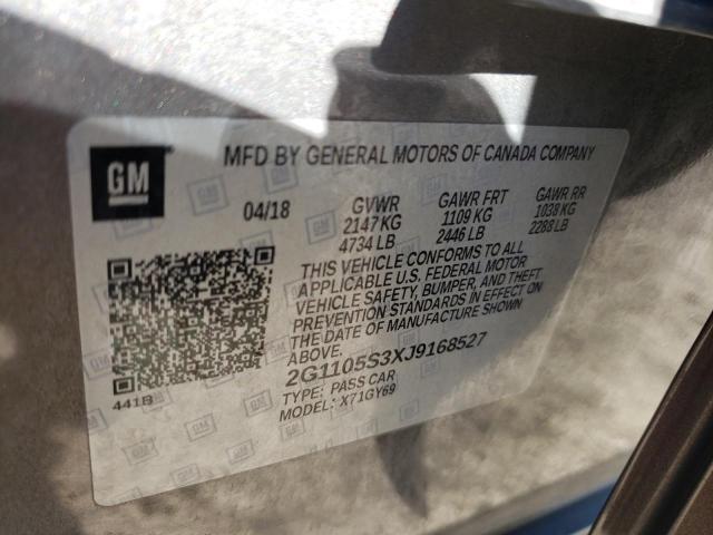 2G1105S3XJ9168527 - 2018 CHEVROLET IMPALA LT GRAY photo 12