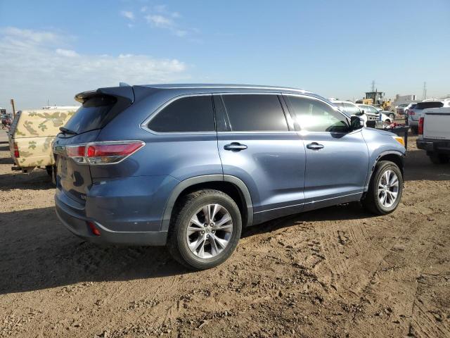5TDKKRFH0FS077820 - 2015 TOYOTA HIGHLANDER XLE BLUE photo 3