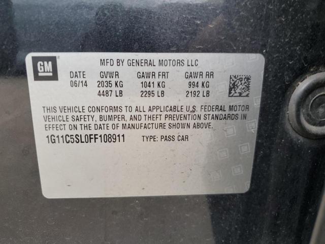 1G11C5SL0FF108911 - 2015 CHEVROLET MALIBU 1LT 黑色 照片 12