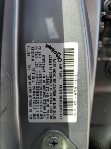 5J6TF3H51DL005249 - 2013 HONDA CROSSTOUR EXL SILVER photo 13