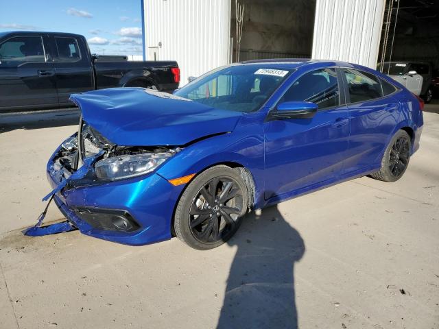 2HGFC2F84LH601052 - 2020 HONDA CIVIC SPORT BLUE photo 1