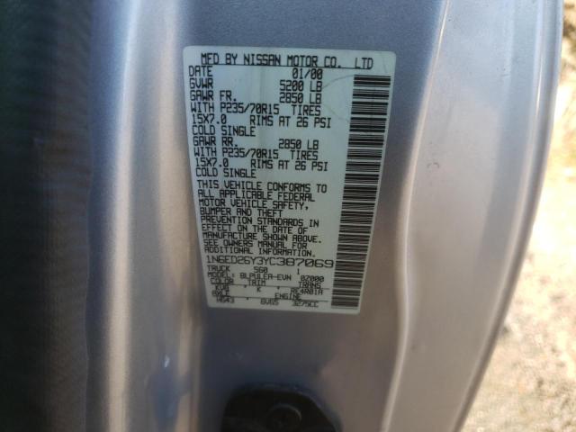 1N6ED26Y3YC387069 - 2000 NISSAN FRONTIER KING CAB XE SILVER photo 12