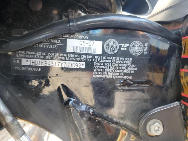 1HD1KB4317Y709092 - 2007 HARLEY-DAVIDSON FLHX CALIFORNIA BLACK photo 10