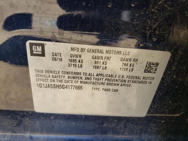 1G1JA5SH5G4177866 - 2016 CHEVROLET SONIC LS Mavi foto 12