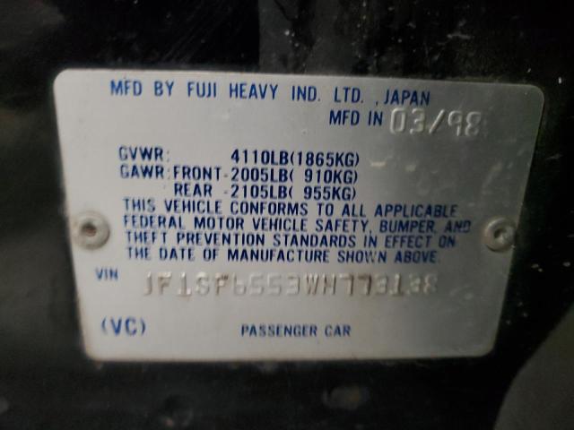 JF1SF6553WH773138 - 1998 SUBARU FORESTER S BLACK photo 13