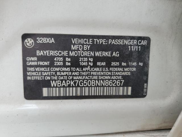 WBAPK7G50BNN86267 - 2011 BMW 328 XI Սպիտակ լուսանկար 12