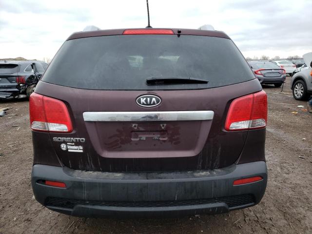 5XYKTDA25CG245088 - 2012 KIA SORENTO BASE BURGUNDY photo 6