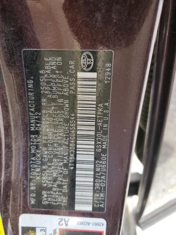 4T1BK3DB4CU456544 - 2012 TOYOTA AVALON BASE 栗色 照片 13