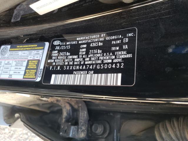 5XXGN4A74FG500432 - 2015 KIA OPTIMA EX BLACK photo 12